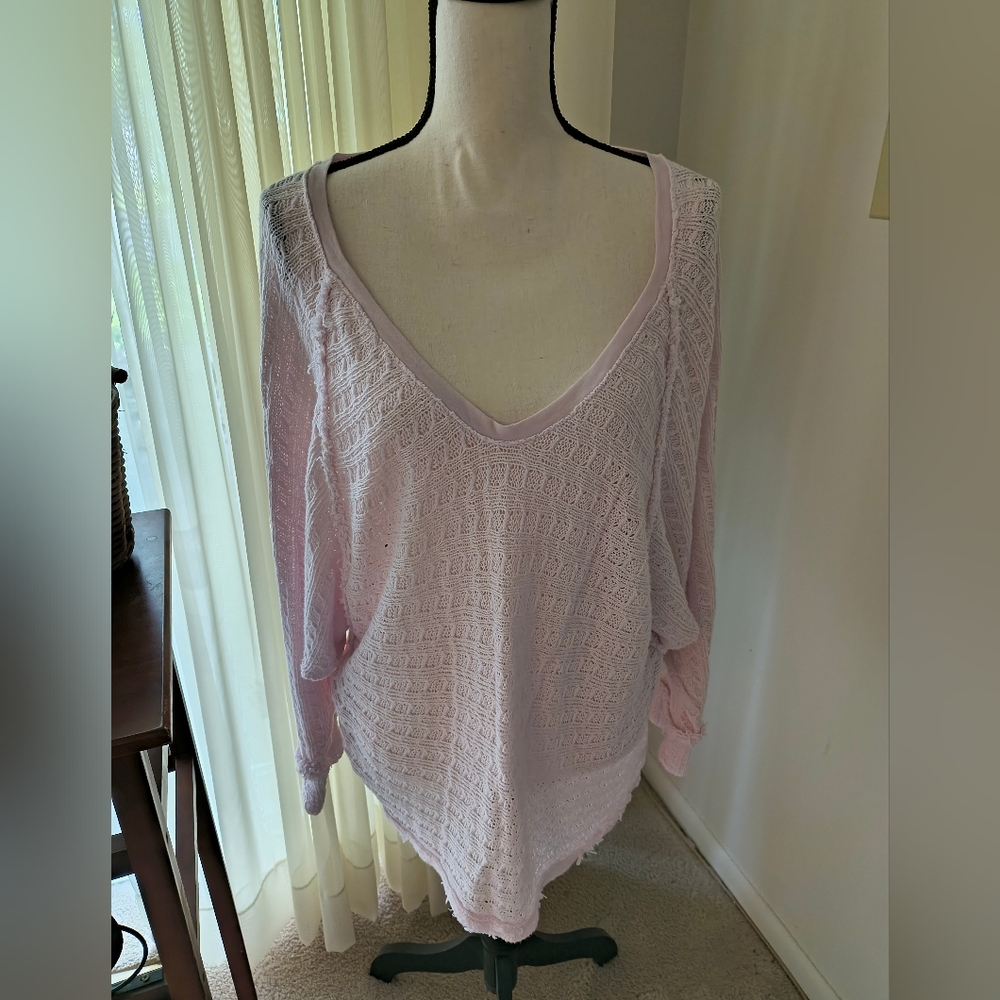 We The Free Light Pink Knit Top